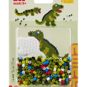 Hama Bügelperlen midi Dino 450 Stück mit Stiftplatte Blister